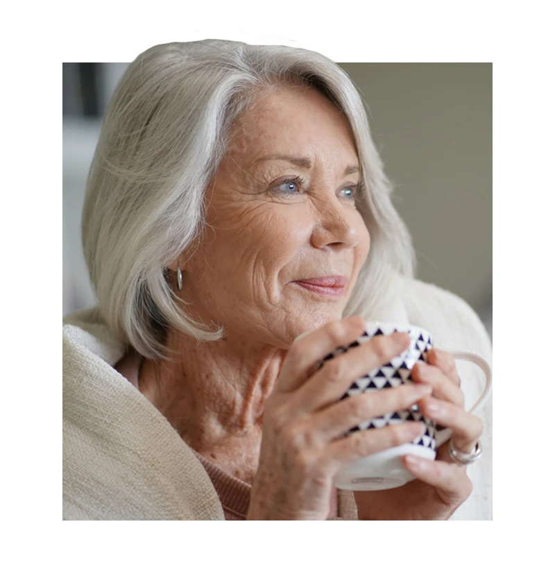 Senior speaking to caretaker